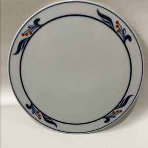 Dansk Bistro Marino Porcelain Trivet White Blue Design Red Berries 7 In Round